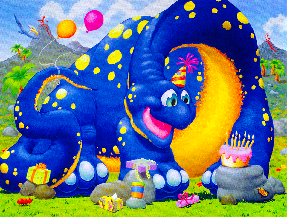 Prehistoric birthday, illustrated by Davy Jones