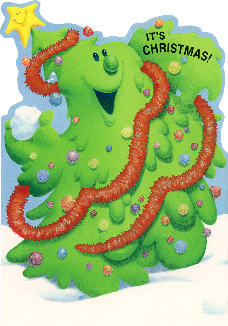 Christmas tree 3-panel front, illustrated by Davy Jones